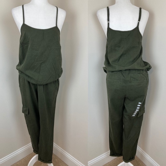 Motherhood Maternity Pants - Motherhood Maternity Army Green Cargo Jumpsuit NWT